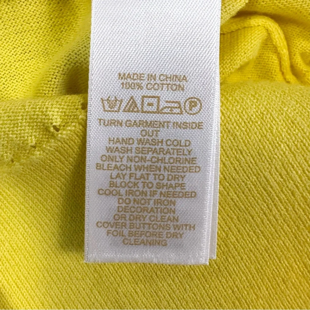 Kate Spade Tula Beaded Pearl & Rhinestone Cardigan in Lemon Yellow XS